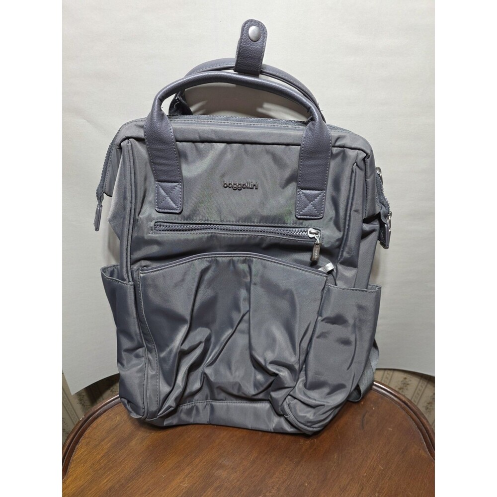 Baggallini Gray Laptop Backpack Women's Travel Work Commuter Organizer Bag